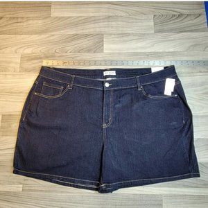 Lane Bryant Denim Jean Shorts Dark Wash Women’s 28 Mid-Rise Girlfriend F… 2 of 2